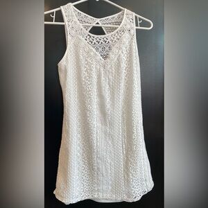 Xhilaration White Lace Keyhole Back Mini Dress